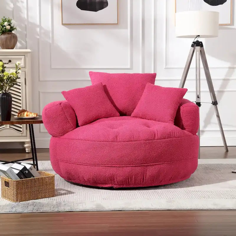 Fauteuil d'appoint rembourré en boucle touffeté avec coussins pour le salon