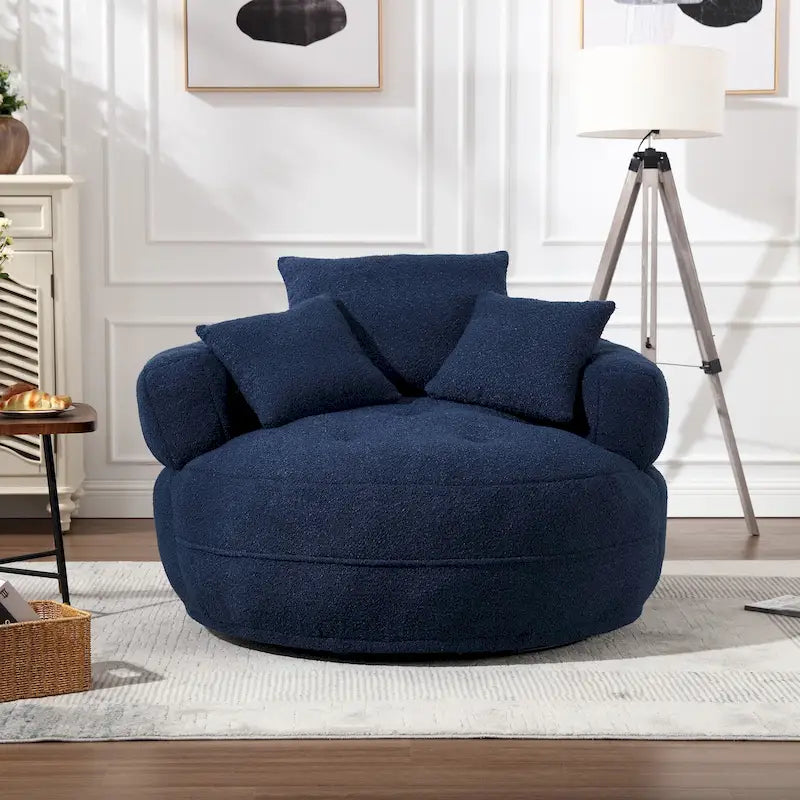 Fauteuil d'appoint rembourré en boucle touffeté avec coussins pour le salon