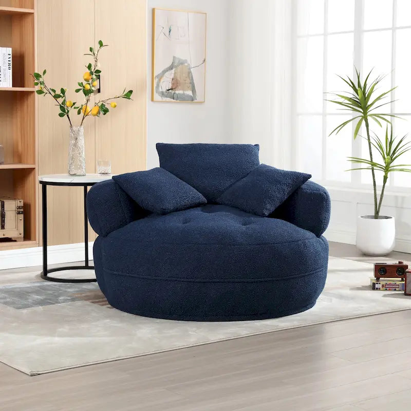 Fauteuil d'appoint rembourré en boucle touffeté avec coussins pour le salon