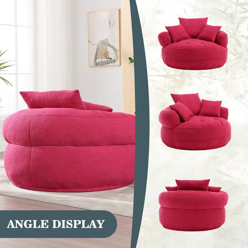 Fauteuil d'appoint rembourré en boucle touffeté avec coussins pour le salon