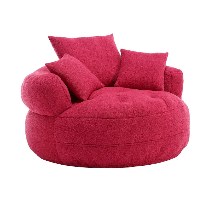 Fauteuil d'appoint rembourré en boucle touffeté avec coussins pour le salon