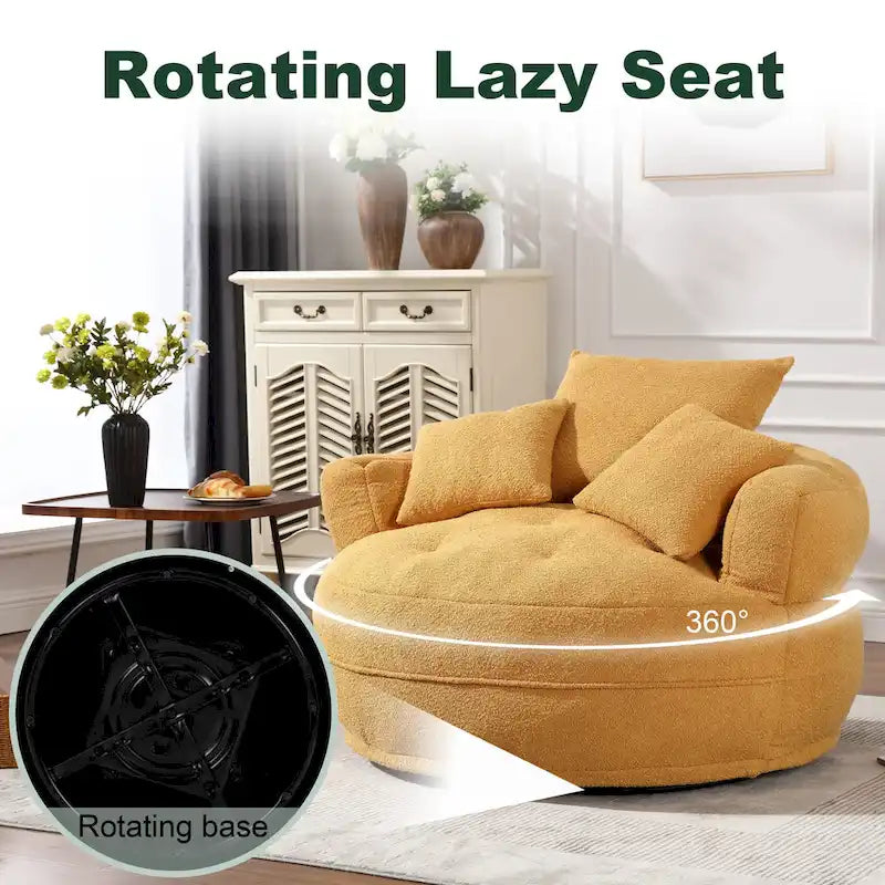 Fauteuil d'appoint rembourré en boucle touffeté avec coussins pour le salon