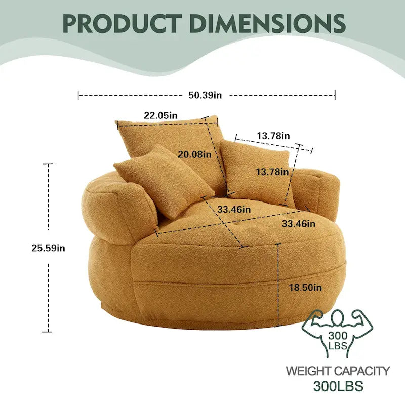 Fauteuil d'appoint rembourré en boucle touffeté avec coussins pour le salon