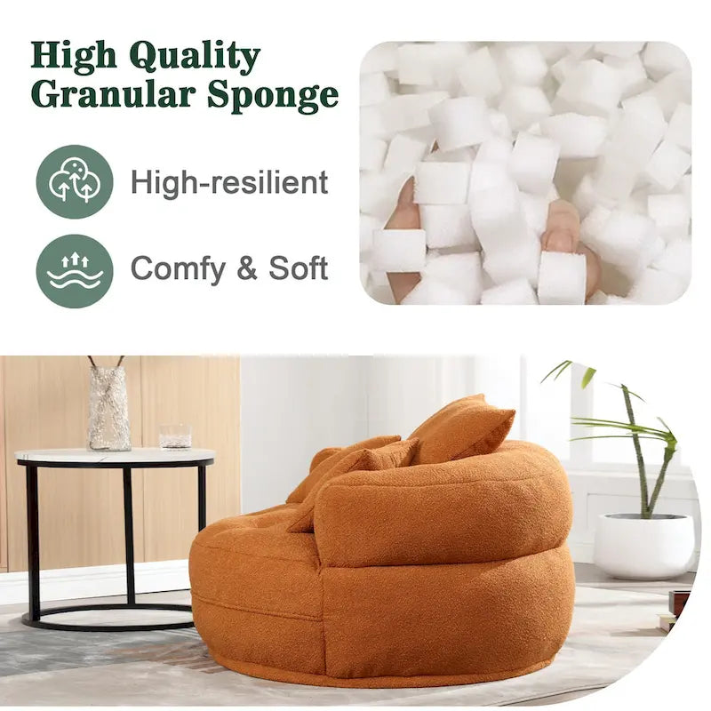 Fauteuil d'appoint rembourré en boucle touffeté avec coussins pour le salon