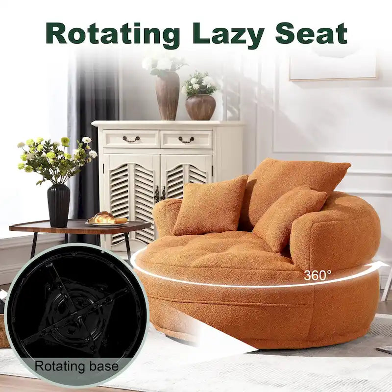 Fauteuil d'appoint rembourré en boucle touffeté avec coussins pour le salon