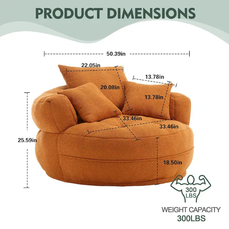 Fauteuil d'appoint rembourré en boucle touffeté avec coussins pour le salon