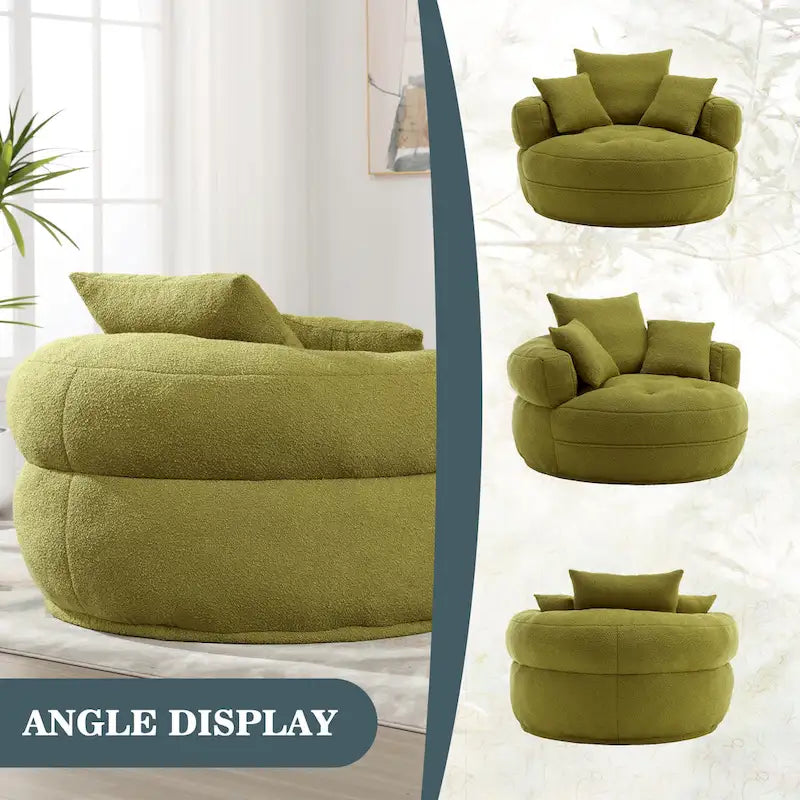 Fauteuil d'appoint rembourré en boucle touffeté avec coussins pour le salon