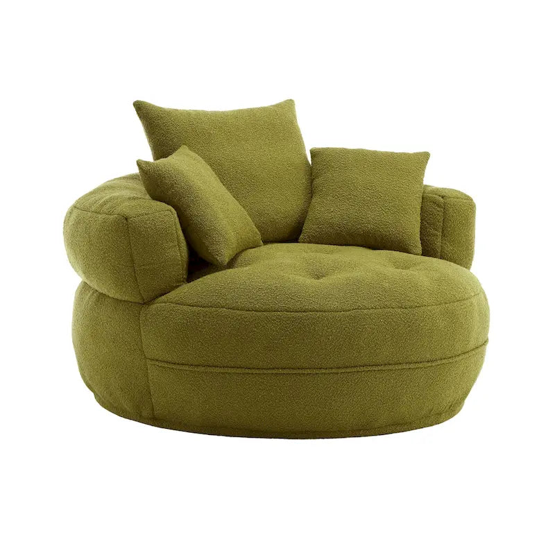 Fauteuil d'appoint rembourré en boucle touffeté avec coussins pour le salon