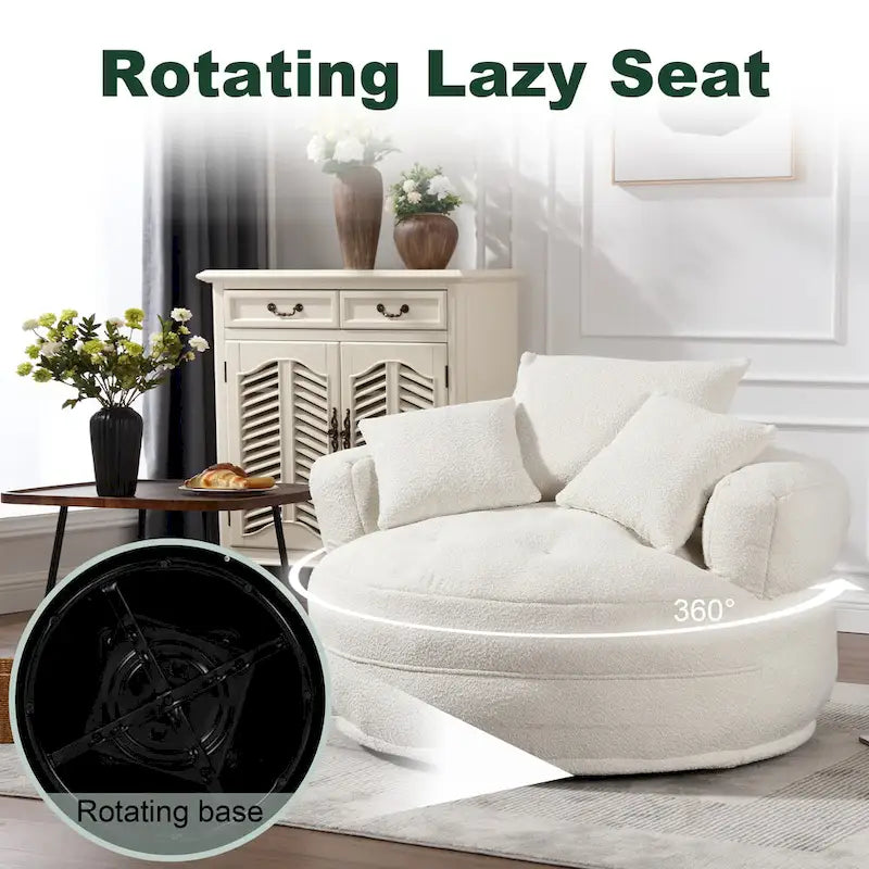Fauteuil d'appoint rembourré en boucle touffeté avec coussins pour le salon
