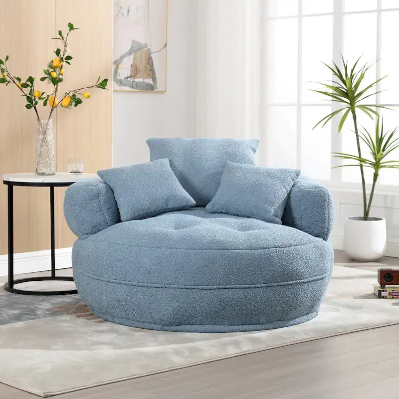Fauteuil d'appoint rembourré en boucle touffeté avec coussins pour le salon