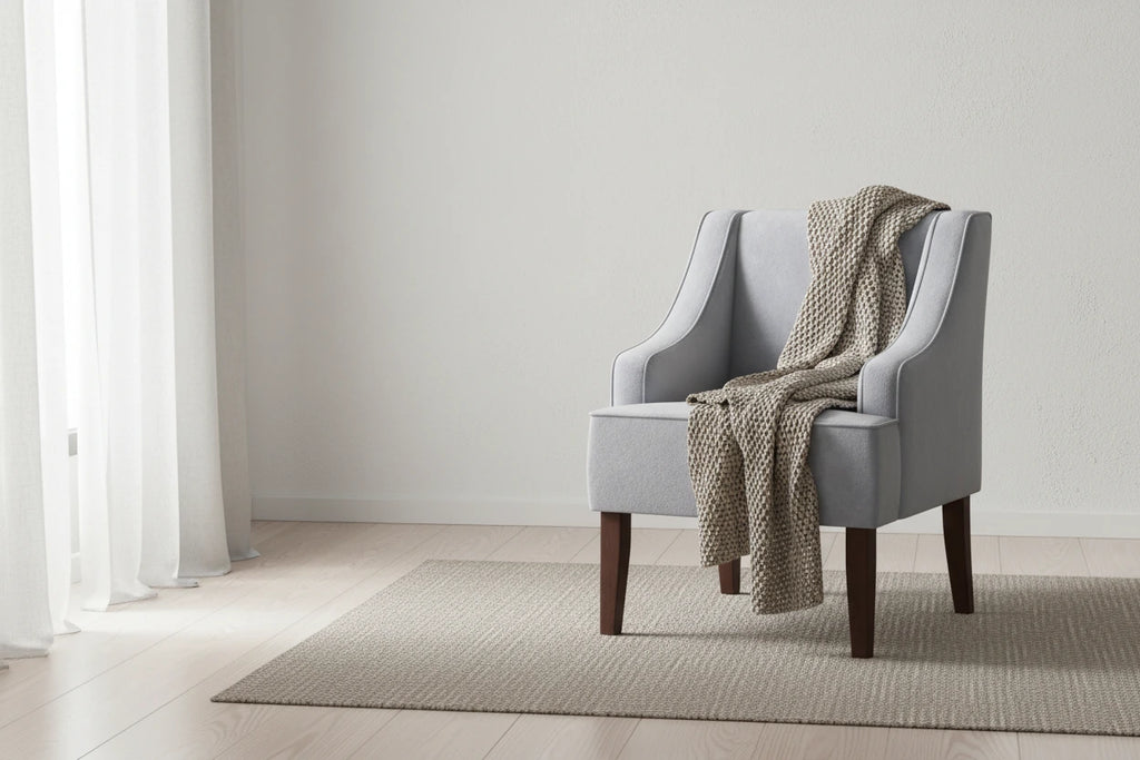 Porch & Den Lyric Dove Grey Velvet Swoop Arm Accent Chair