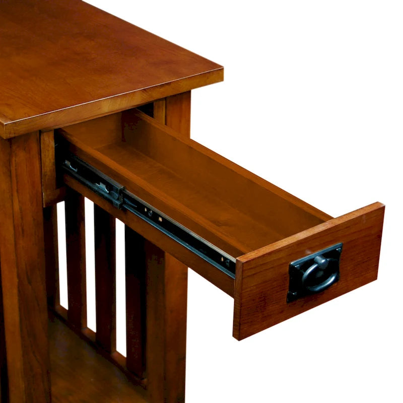 Table de lampe en bois massif de style Mission