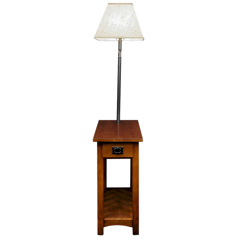Table de lampe en bois massif de style Mission