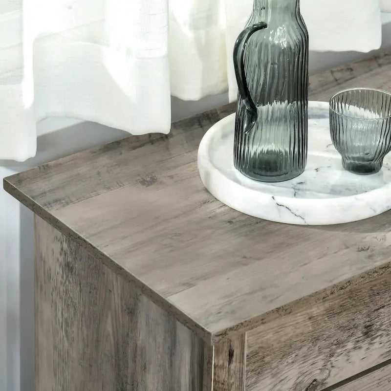 Buffet de rangement de style porte de grange 32" pour salon ou entrée