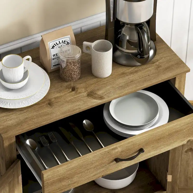 Buffet de rangement de style porte de grange 32" pour salon ou entrée