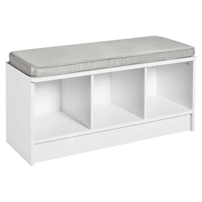 Banc de rangement 3 cubes avec coussin gris