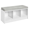 Banc de rangement 3 cubes avec coussin gris
