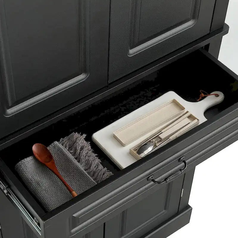 Meuble de cuisine autoportant de 71 po, grand meuble de rangement avec tiroir et étagères réglables, armoire de sol à 2 portes