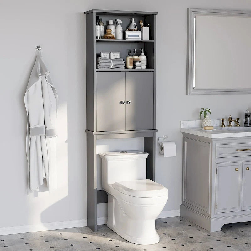 Meuble de rangement WC suspendu avec porte