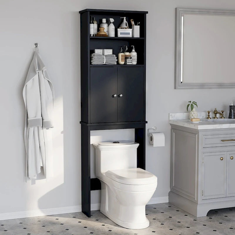 Meuble de rangement WC suspendu avec porte