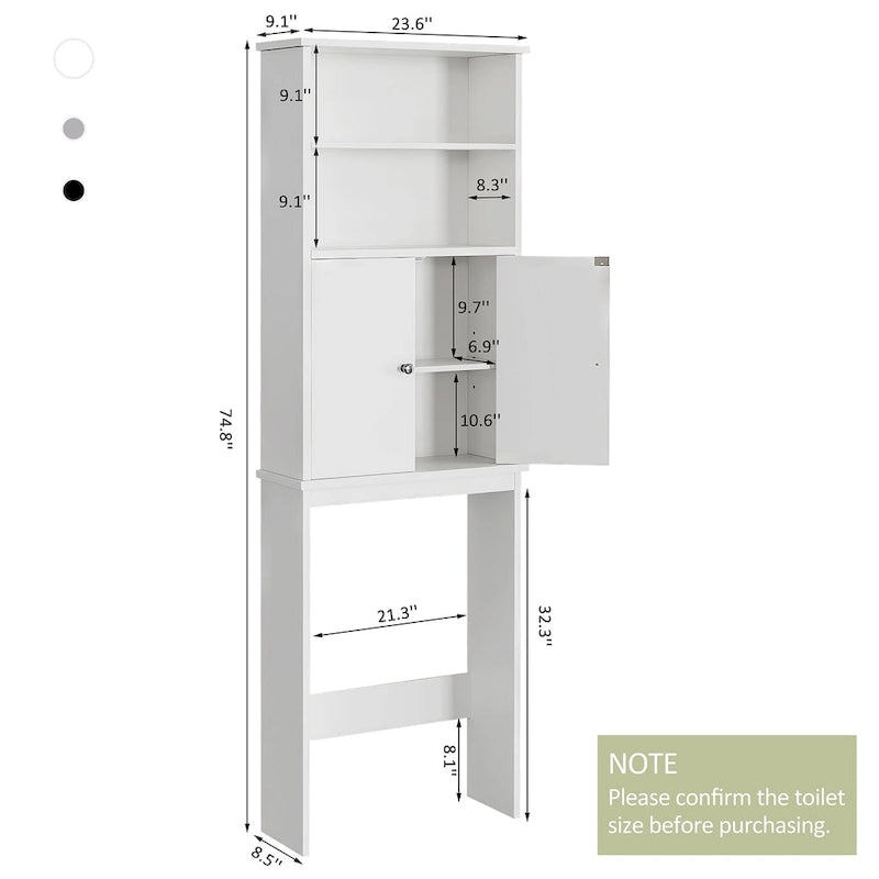 Meuble de rangement WC suspendu avec porte