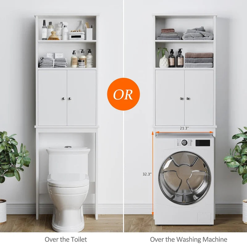 Meuble de rangement WC suspendu avec porte