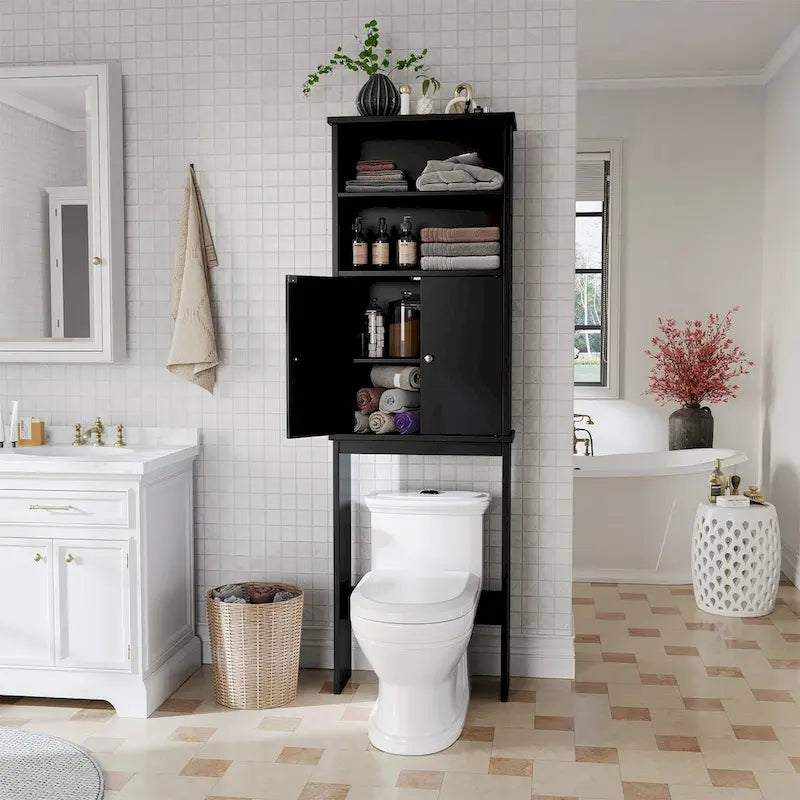 Meuble de rangement WC suspendu avec porte