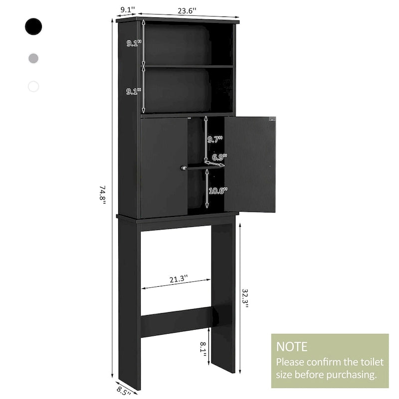 Meuble de rangement WC suspendu avec porte
