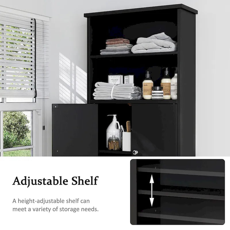 Meuble de rangement WC suspendu avec porte