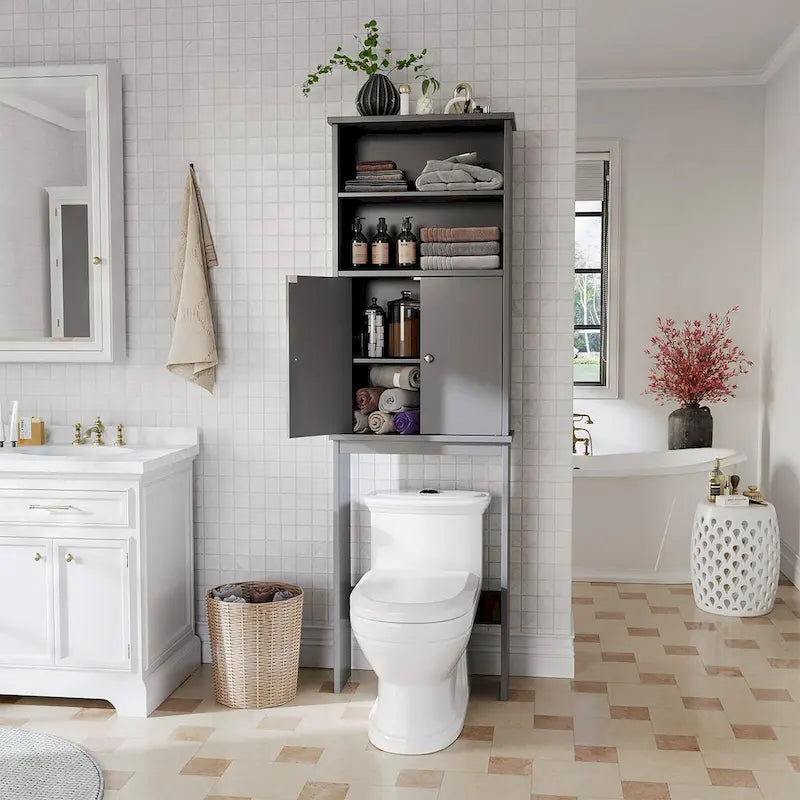 Meuble de rangement WC suspendu avec porte