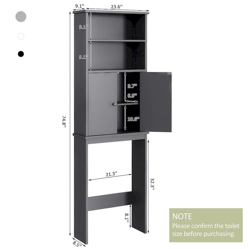 Meuble de rangement WC suspendu avec porte