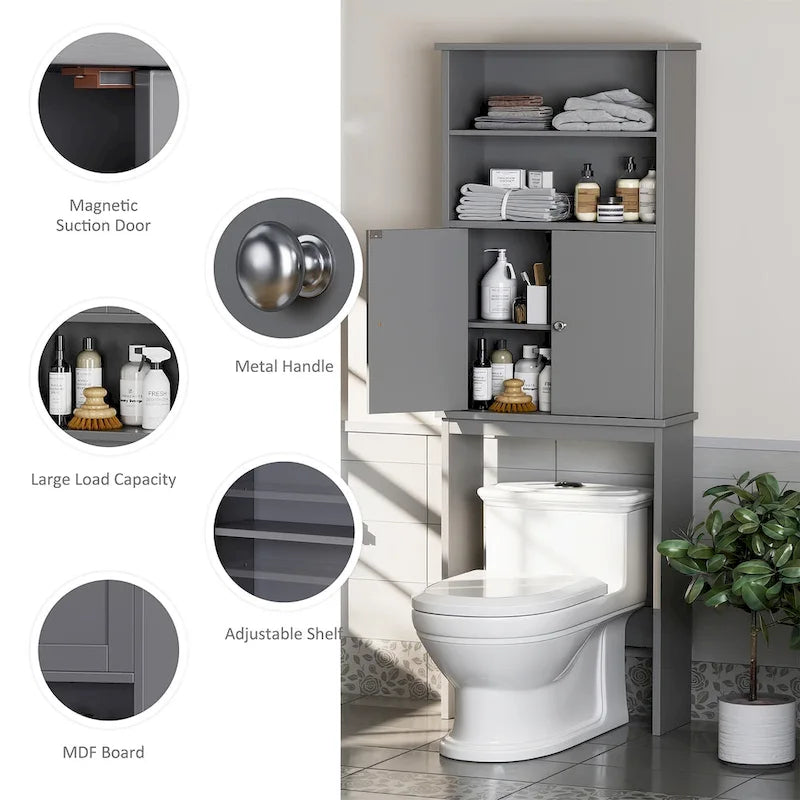 Meuble de rangement WC suspendu avec porte