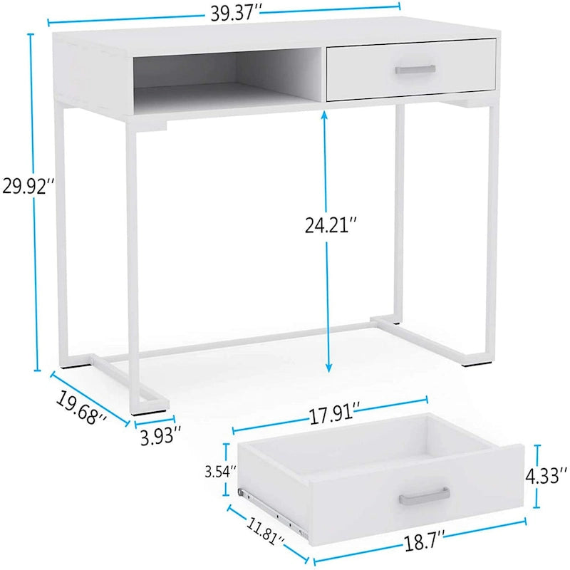 Bureau informatique avec tiroirs, bureau d'écriture