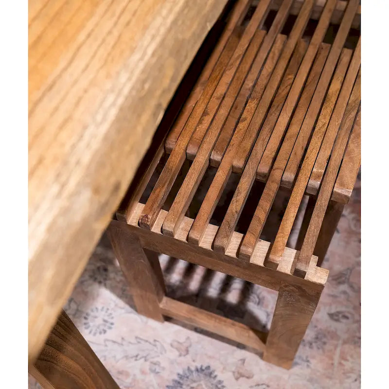 Banc extensible en manguier massif naturel par