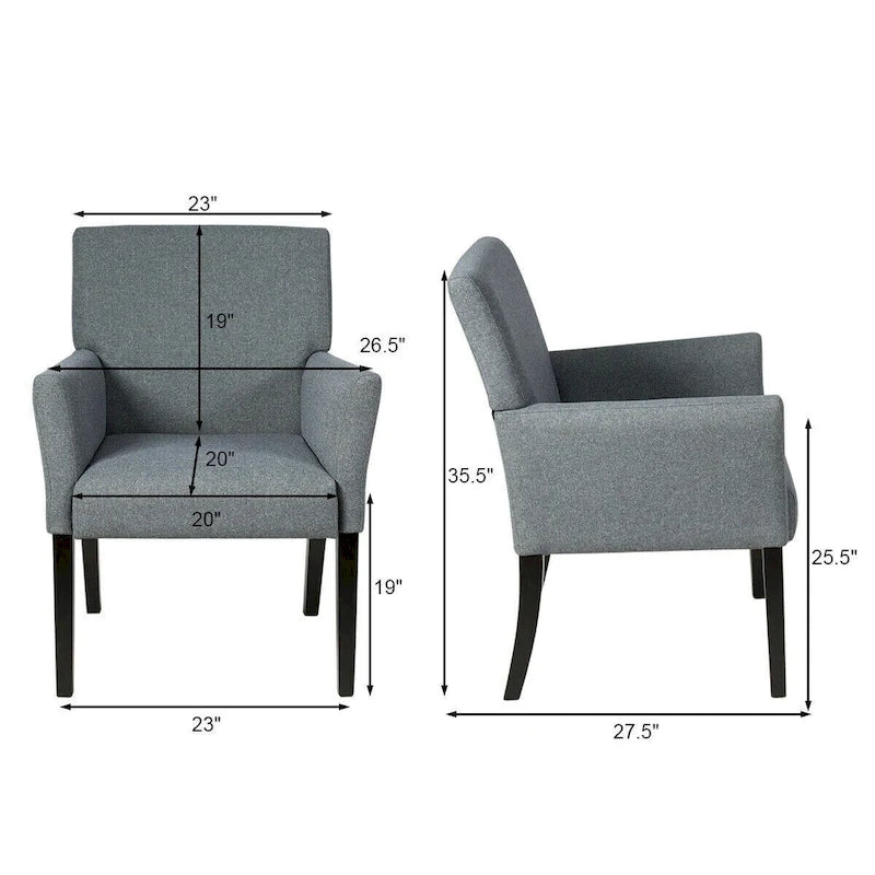Chaise de réception pour visiteur, fauteuil de salle d'attente - 27,5 x 23 x 35,5 (L x l x H)