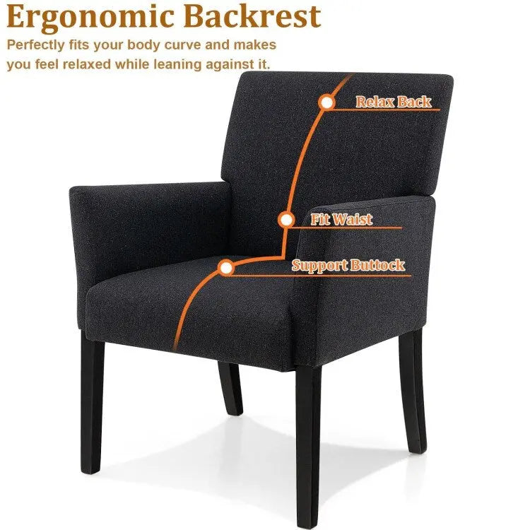 Chaise de réception pour visiteur, fauteuil de salle d'attente - 27,5 x 23 x 35,5 (L x l x H)