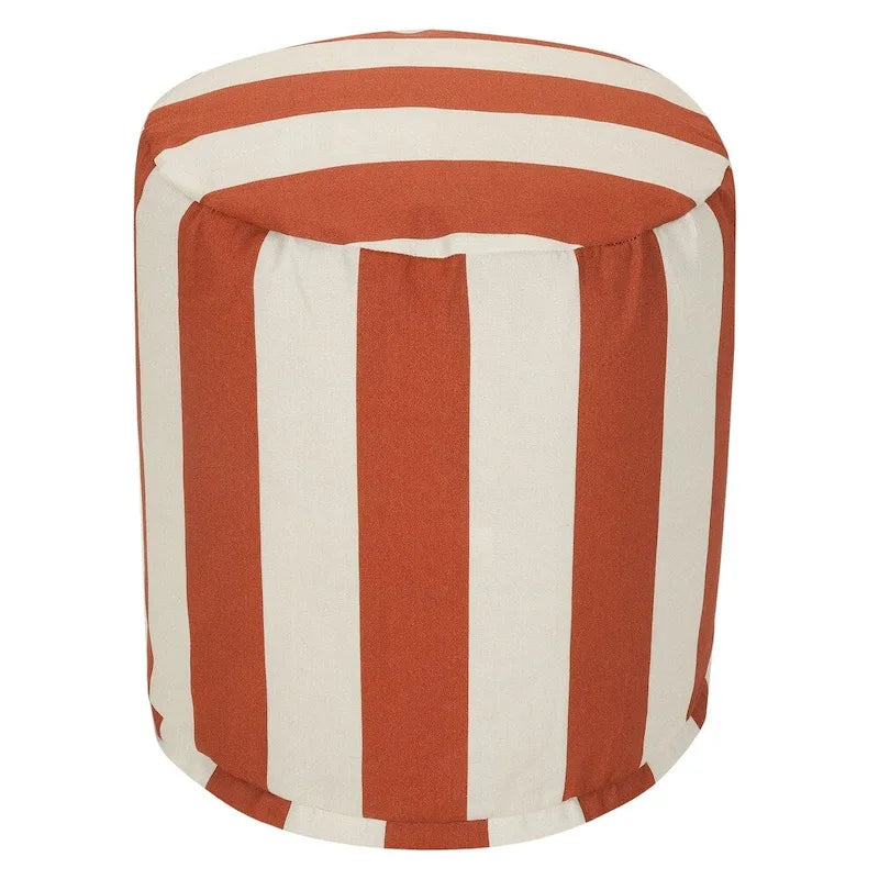 Pouf Ottoman Rayures Verticales Intérieur / Extérieur 16 L x 16 l x 17 H