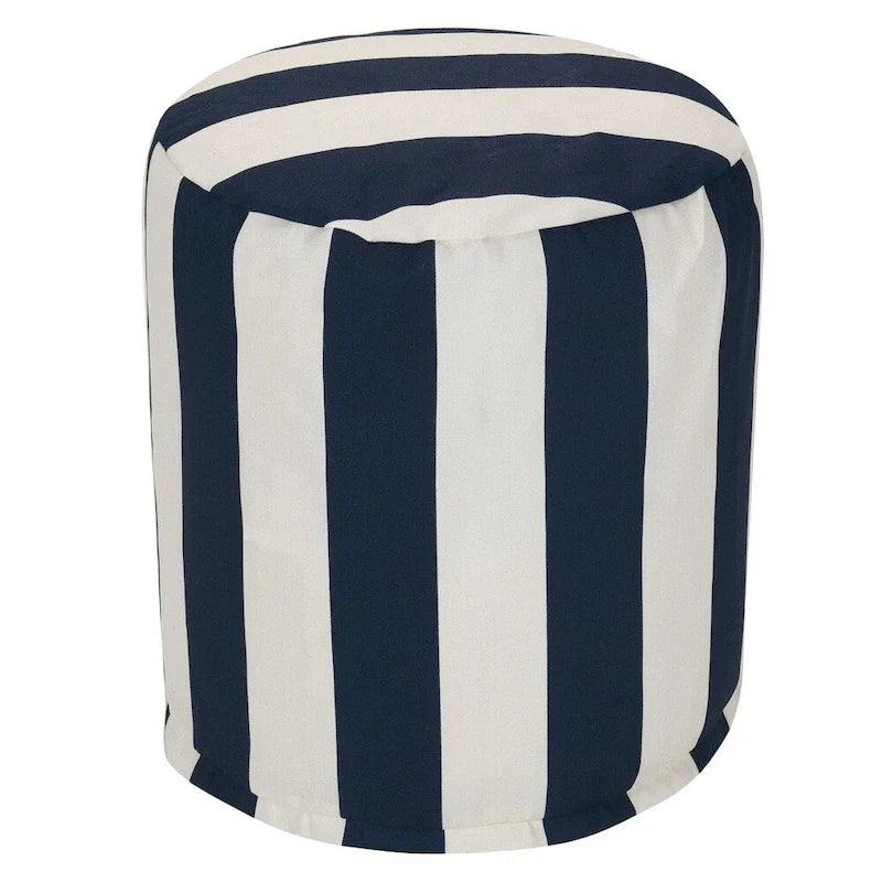 Pouf Ottoman Rayures Verticales Intérieur / Extérieur 16 L x 16 l x 17 H