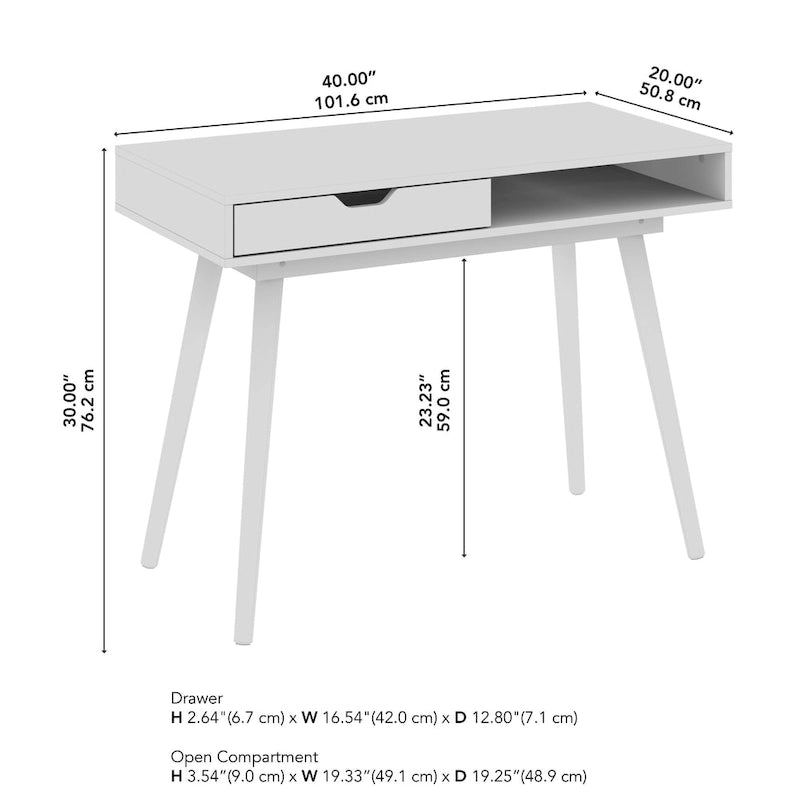 Bureau d'ordinateur 40W avec rangement