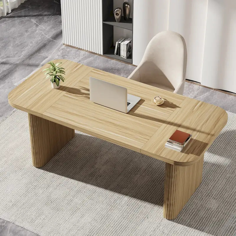 Bureau d'ordinateur 63 pour bureau à domicile, table d'écriture rectangulaire simple pour bureau d'étude ou chambre à coucher