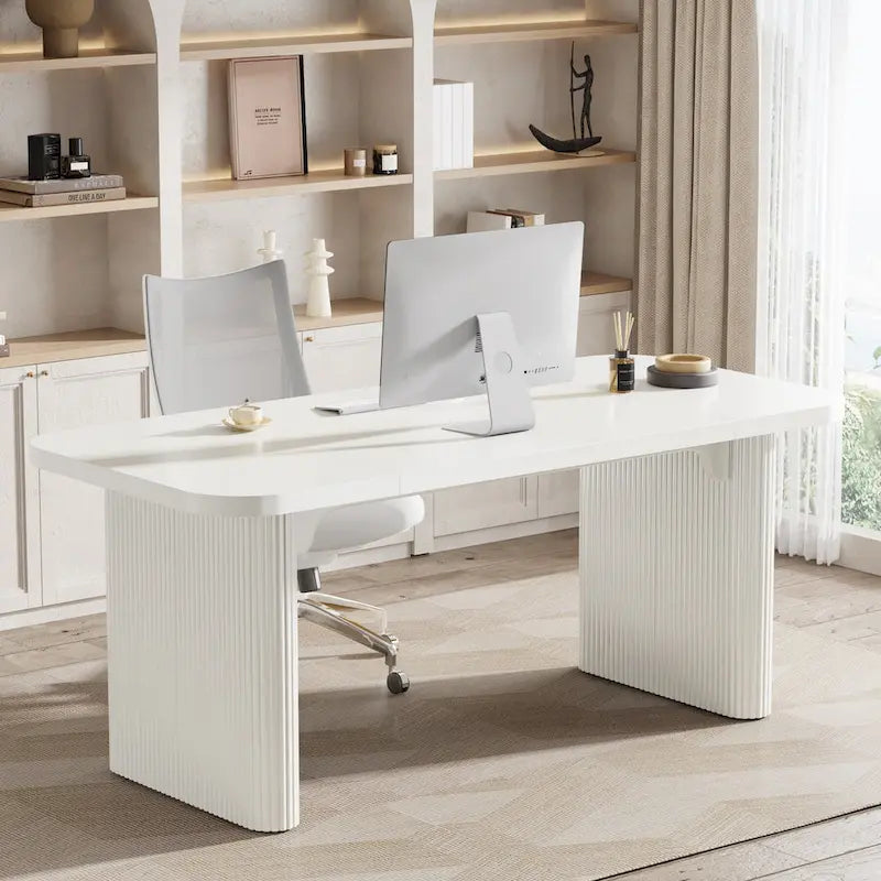 Bureau d'ordinateur 63 pour bureau à domicile, table d'écriture rectangulaire simple pour bureau d'étude ou chambre à coucher
