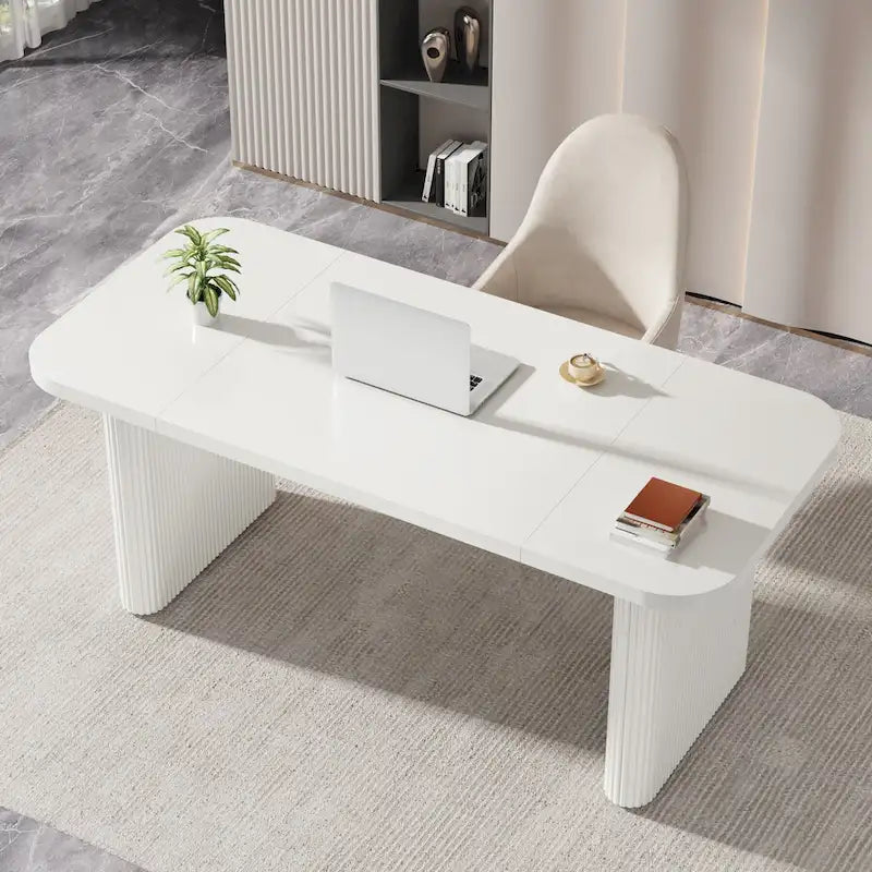 Bureau d'ordinateur 63 pour bureau à domicile, table d'écriture rectangulaire simple pour bureau d'étude ou chambre à coucher