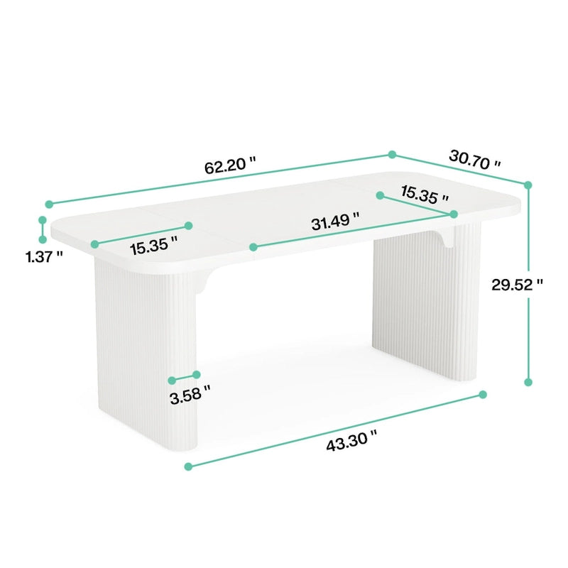 Bureau d'ordinateur 63 pour bureau à domicile, table d'écriture rectangulaire simple pour bureau d'étude ou chambre à coucher