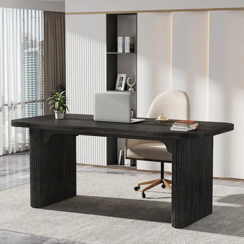 Bureau d'ordinateur 63 pour bureau à domicile, table d'écriture rectangulaire simple pour bureau d'étude ou chambre à coucher