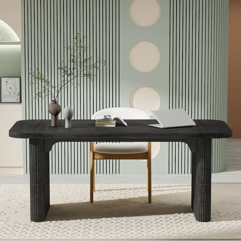 Bureau d'ordinateur 63 pour bureau à domicile, table d'écriture rectangulaire simple pour bureau d'étude ou chambre à coucher