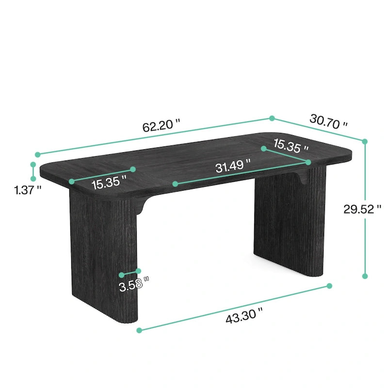 Bureau d'ordinateur 63 pour bureau à domicile, table d'écriture rectangulaire simple pour bureau d'étude ou chambre à coucher