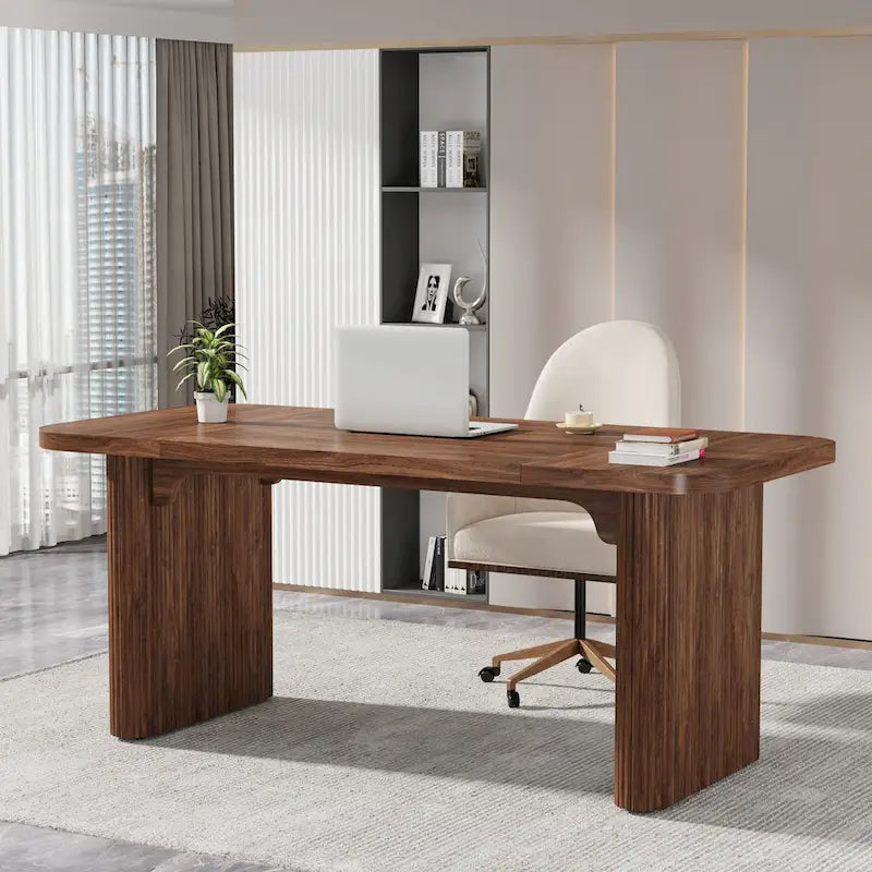 Bureau d'ordinateur 63 pour bureau à domicile, table d'écriture rectangulaire simple pour bureau d'étude ou chambre à coucher