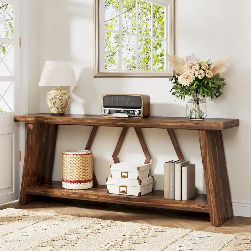 Table console d'appoint de canapé en bois de 180 cm pour entrée