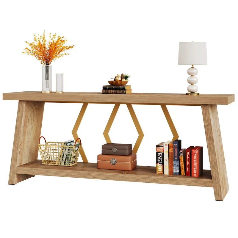 Table console d'appoint de canapé en bois de 180 cm pour entrée