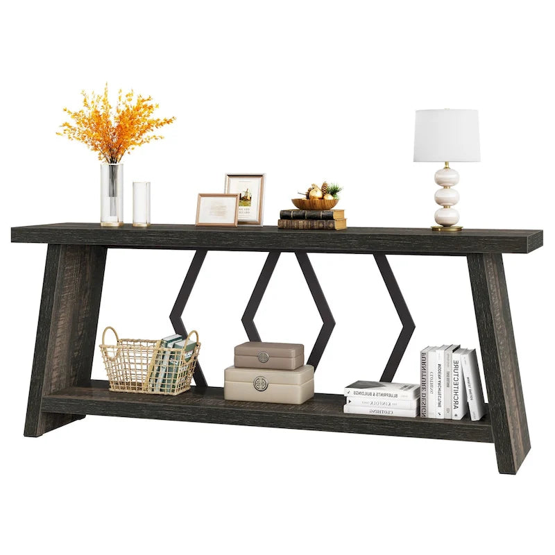 Table console d'appoint de canapé en bois de 180 cm pour entrée